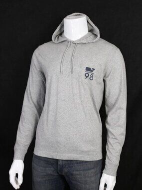 NWT Vineyard Vines Men’s Whale 98 Graphic Pocket Jersey Hoodie Cotton Gray